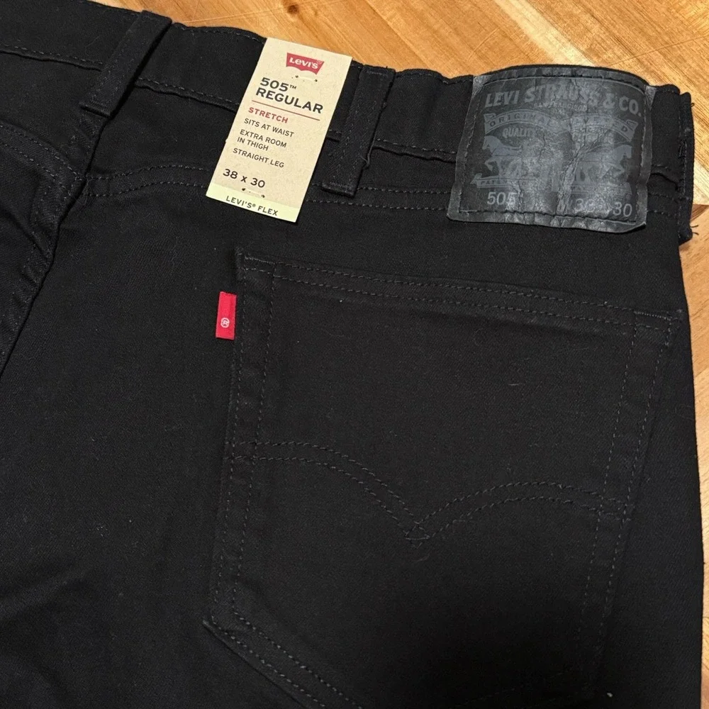 Levi's 505 Regular Fit Stretch Straight Leg Jeans ~ Levi's Flex ~ Men's 38 x 30 - Picture 4 of 9
